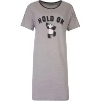 Temptation Dames Bigshirt - Hold on Print - Grijs Melange - Maat M