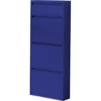En.casa Schoenenkast Sokndal 4 kleppen middernachtblauw 118x50x15 cm []