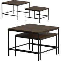 Vicco Ramio Salontafel set – 60 x 60 cm 2 delen Eiken rustiek/zwart