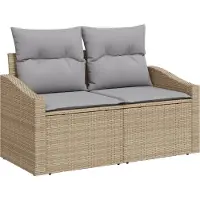 vidaXL Tuin Sofa met kussen 123 x 62 x 69 cm poly rattan