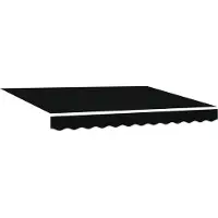 vidaXL Vervangingsdoek zonnescherm voor 3,5x2,5 m Zwart Polyester