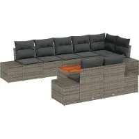 vidaXL Tuinbank Set 9 st Grijs