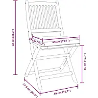 vidaXL Vouwstoel 4 pcs Grijs 49 x 57,5 x 92cm Massief acaciahout
