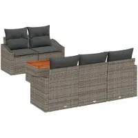 vidaXL Tuinbank Set 6 st Grijs poly rattan