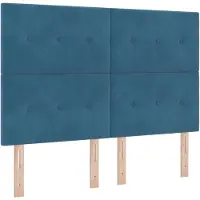 vidaXL Boxspring bed met hoofdeinde Donkerblauw 200 x 140 cm Fluweel
