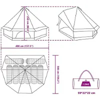 vidaXL Tipi Tent 8-persoons Grijs en Oranje taft