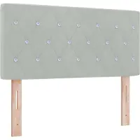 vidaXL LED Hoofdbord met LED-stripverlichting Lichtgrijs 90 cm Fluweel