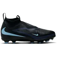 Nike Phantom 6 High Academy Gras / Kunstgras Voetbalschoenen (MG) Kids Zwart Lichtblauw