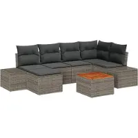 vidaXL Tuinbank Set 7 st Grijs