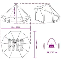 vidaXL Tipi Tent met dak Grijs en Oranje 508 x 470 x 300 cm taft