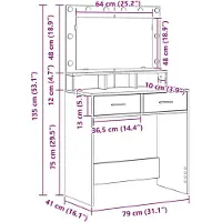 vidaXL Kaptafel Oudhout 79 x 41 x 135 cm Bewerkt hout
