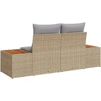 vidaXL Tuin Sofa Beige 184 x 62 x 85cm poly rattan