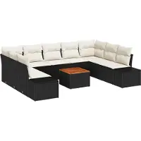 vidaXL Tuinbank Set 10 st Zwart en wit