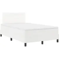 vidaXL Boxspringbed met LED-verlichting, wit, 120 x 200 cm, kunstleer