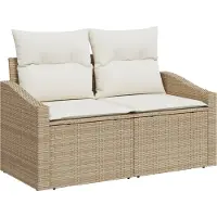 vidaXL Tuin Sofa met kussen 123 x 62 x 69 cm poly rattan