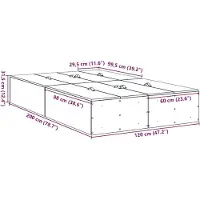 vidaXL Opbergbedframe met opslag Zwart Eiken 120 x 200 cm Bewerkt hout