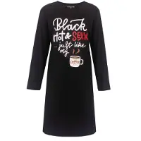 Temptation Dames Bigshirt - Lange Mouw - Zwart met Tekst - Maat XXL