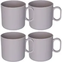 PlasticForte onbreekbare Drinkbekers - 12x - kunststof - 320 ml - taupe - kinderen - camping - mokken