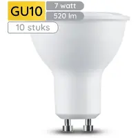 Technik GU10 LED Lamp 7W - 520lm - 2700K - Warm Wit - LED Spot - Vervangt 45W Halogeen Gloeilamp - 10 stuk