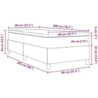 vidaXL Boxspring bed Lichtgrijs en wit 80 x 200 cm Corduroy stof