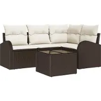 vidaXL Tuinbank Set Bruin poly rattan