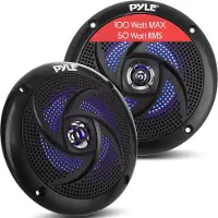 Pyle Luidsprekers, Waterdichte Buitenluidsprekers - 100Watt Maritieme Luidsprekers , 2-weg Speakers - Stereosysteem met LED-lampen