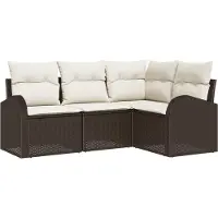 vidaXL Tuinbank Set Bruin poly rattan