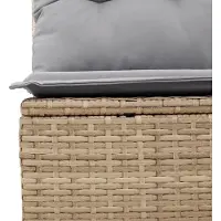 vidaXL Tuinbank Set 8 st Beige Poly rattan