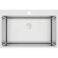 Deante RVS spoelbak, 1 kom, 760x505 mm, roestvrij staal 304, inbouw/onderbouwmontage, geborsteld oppervlak, inclusief accessoires