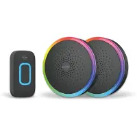 Elro DB5000 Draadloze Deurbel Set – Multi Colour LED – 2x Ontvanger op batterij – 300M Bereik – IP44 Waterdicht – 61 Melodieën