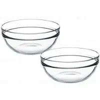 Pasabahce - Chef's set van 2 stuks glazen salade - service - kommetjes 17 x 8 cm - schalen, kommen van glas.