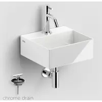 Clou New Flush 1 keramische fontein wit glans met Freddo toiletkraan chroom