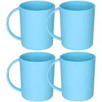 PlasticForte onbreekbare Drinkbekers - 12x - kunststof - 350 ml - blauw - kinderen - camping- mokken