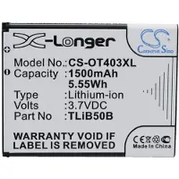 123accu Alcatel TLiB50B / CAB60B0000C2 / CAB60B0001C2 accu (1500 mAh, huismerk)