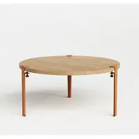 TIPTOE Brooklyn Koffietafel Solid Oak | Tangerine Red
