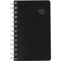 Brepols bureau agenda 2026 - BUILDING [0.414] - RECYCLED PP - Bureau agenda - 1 dag op 1 pagina - Dagoverzicht - Wire-O - Zwart - 10 x 16.5 cm