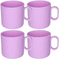 PlasticForte onbreekbare Drinkbekers - 12x - kunststof - 320 ml - paars - kinderen - camping - mokken