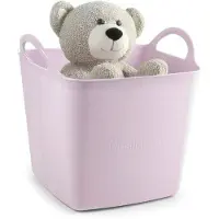 PlasticForte kunststof Kuip / emmer / wasmand - flexibel - oudroze - 27 liter - vierkant - met hengsels - 36 x 34 x 37 cm