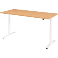 Hammerbacher Bureau XDLR elektrisch in hoogte verstelbaar 180 x 80 Beuken - Wit