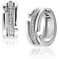 Zinzi 15mm zilveren multi-look oorringen 3 banen met witte zirkonia’s ZIO2730