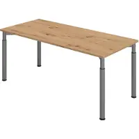Hammerbacher Bureau YAMA in hoogte verstelbaar 160 x 80 Essen-Eik - Grafiet