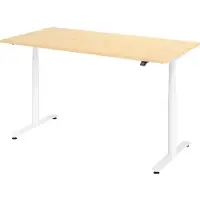 Hammerbacher Bureau XDLR elektrisch in hoogte verstelbaar 160 x 80 Esdoorn - Wit