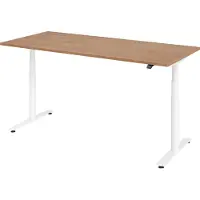 Hammerbacher Bureau XDLR elektrisch in hoogte verstelbaar 180 x 80 Walnoot - Wit