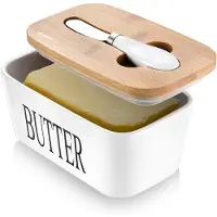 BOTC Botervloot met Botermes - 600ml - Botervlootje Vershouddoos - Botervloot met Deksel - Wit