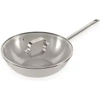 ELLE Gourmet Moderne RVS Wokpan met Deksel - Ø 28 cm - PFAS vrij - Inductie