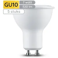 Technik GU10 LED Lamp 7W - 520lm - 2700K - Warm Wit - LED Spot - Vervangt 45W Halogeen Gloeilamp - 5 stuk
