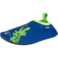 Playshoes Open schoenen 'Krokodil' blauw / limoen