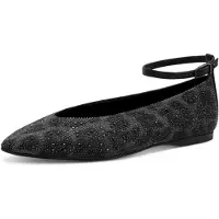 Tamaris Ballerina met riempjes grijs / zwart