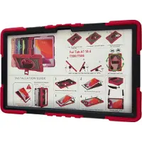 Samsung Galaxy Tab A7 (2020) T500/T505 10.4 met stand en rotatie + halsband rood zwart
