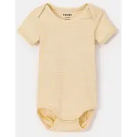 Woody - My First - Gele romper van katoen - gestreept - 12 maand